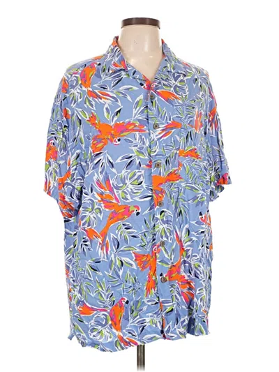 Pre-owned George Short Sleeve Button Down Shirt In Blue