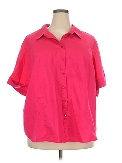 Pre-owned George Short Sleeve Button Down Shirt In Pink