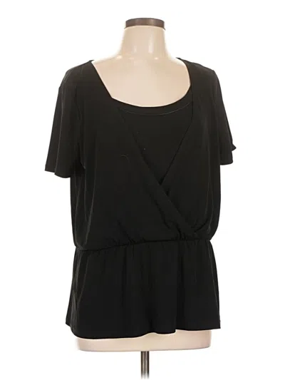 Pre-owned George Short Sleeve Top Black Scoop Neck Tops