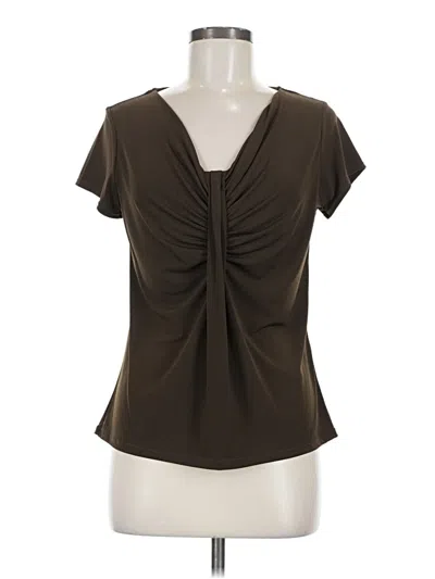 Pre-owned George Short Sleeve Top Brown Sweetheart Neckline Tops