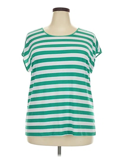 Pre-owned George Short Sleeve Top Green Boatneck Tops
