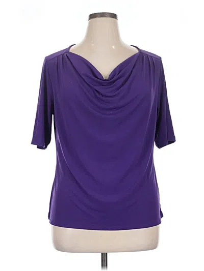 Pre-owned George Short Sleeve Top Purple Cowl Neck Tops