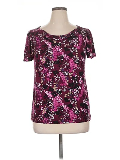Pre-owned George Short Sleeve Top Purple Scoop Neck Tops