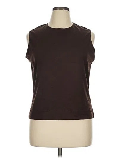 Pre-owned George Sleeveless Top Brown Keyhole Neckline Tops