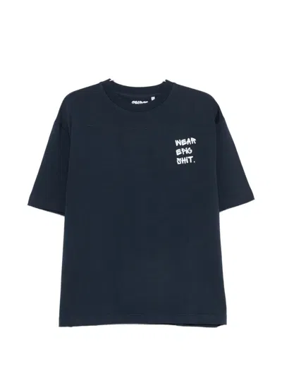 George Slogan-print Crew-neck T-shirt In Blue