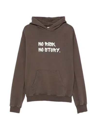George Slogan-print Hoodie In Brown
