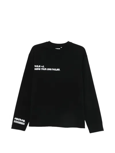 George Slogan-print Long-sleeve T-shirt In Black