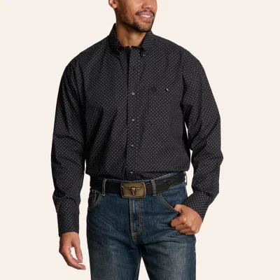 George Strait Men's Black Geo Print Long Sleeve Shirt