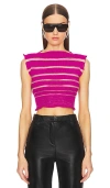 George Trochopoulos Nude Stripe Top In 粉色