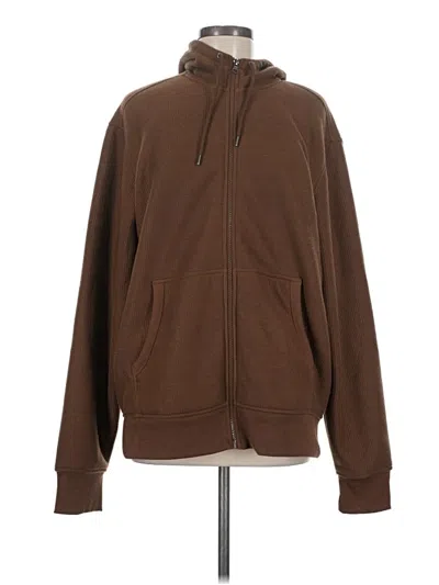 Pre-owned George Zip Up Hoodie In Brown