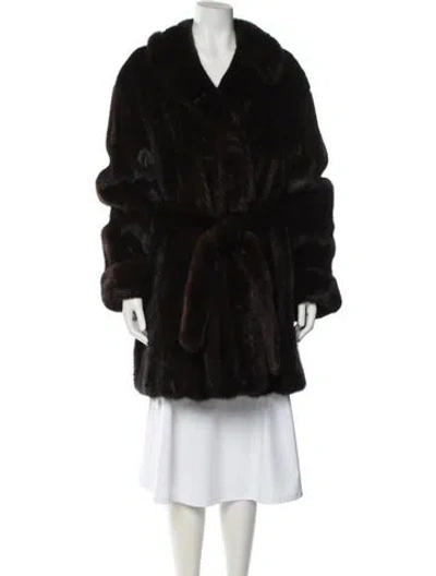 Pre-owned Georgeou Westchester Mink Fur Coat In Black