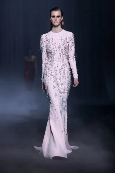 Georges Hobeika Beaded Crêpe Gown With Open Back In Pink