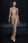 GEORGES HOBEIKA BEADED TULLE LYCRA JUMPSUIT