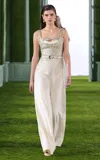 Georges Hobeika Crystal-degradé Crepe Jumpsuit In Off-white