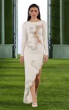 Georges Hobeika Crystal-embellished Cutout Midi Dress In Off-white
