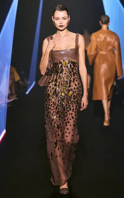 Georges Hobeika Crystal-embellished Dress In Multi