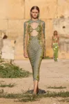 GEORGES HOBEIKA CUT-OUT BEADED DRESS