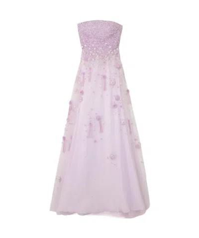 Georges Hobeika Embellished Cocktail Dress In Pink