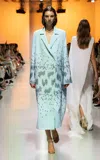 Georges Hobeika Embellished Crepe Coat In Blue
