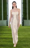 Georges Hobeika Embellished Cutout Crepe Maxi Dress In Off-white