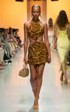 Georges Hobeika Embellished Cutout Tulle Mini Dress In Bronze