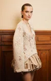 Georges Hobeika Embellished Silk-blend Structured Blazer In Brown