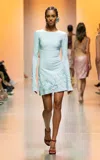 Georges Hobeika Embellished Stretch-jersey Mini Dress In Blue