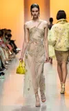 Georges Hobeika Embellished Tulle Maxi Dress In Off-white