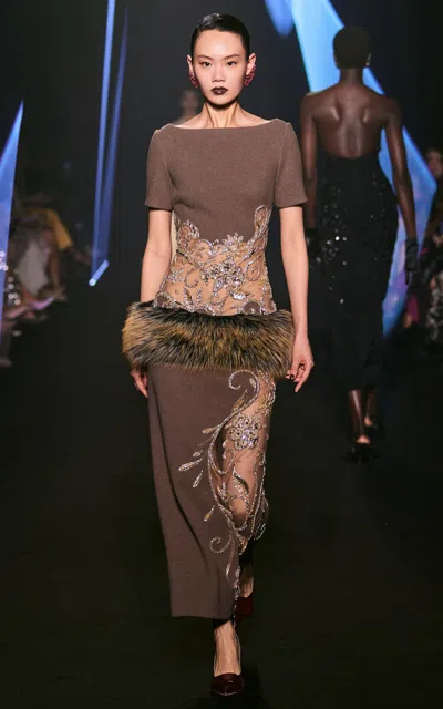 Georges Hobeika Floral Embroidered Dress In Multi