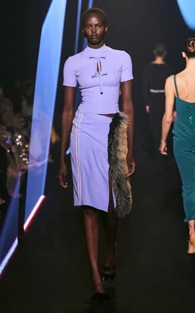 Georges Hobeika Fur Detailed Pencil Skirt In Multi