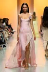GEORGES HOBEIKA GABARDINE BODICE GEORGETTE GOWN