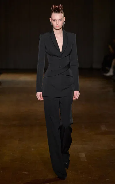 Georges Hobeika Mid-rise Wide-leg Pants In Black