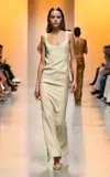 Georges Hobeika Open Back Crepe Maxi Dress In Off-white