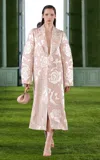 Georges Hobeika Oversized Metallic Jacquard Coat In Pink