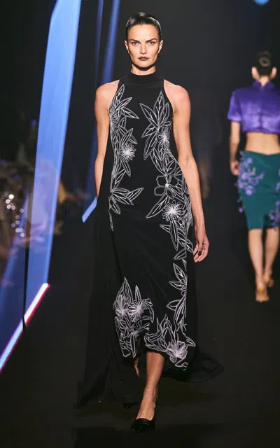 Georges Hobeika Sash-detailed Halter Dress In Black