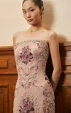 Georges Hobeika Sequined Silk-blend Corset Evening Gown In Brown