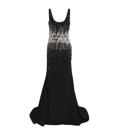 Georges Hobeika Silk-blend Embellished Gown In Black
