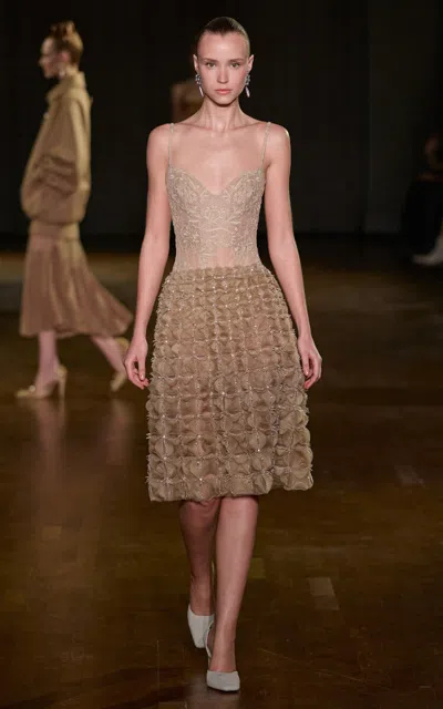 Georges Hobeika Sleeveless Embellished Top In Brown