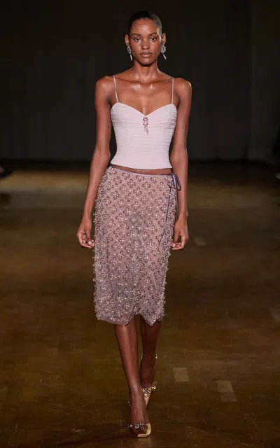 Georges Hobeika Sleeveless Embellished Top In Pink