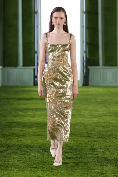 georges hobeika gold dress Sleeveless Metallic Sequin Midi In georges hobeika 2026
