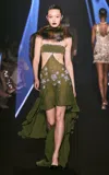 Georges Hobeika Strapless Cutout Dress In Olive