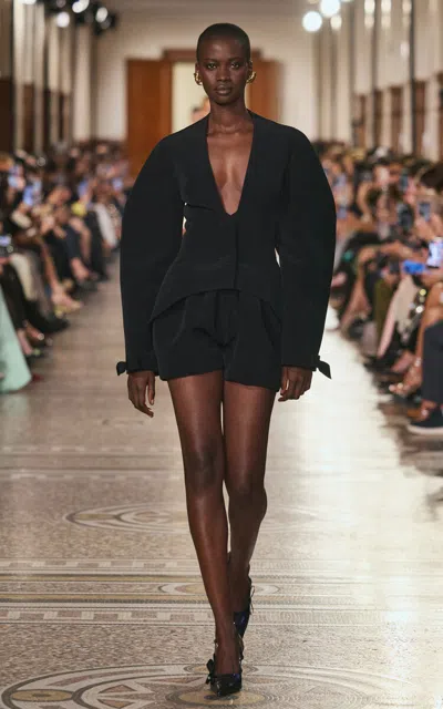 Georges Hobeika Structured Silk-blend Blazer In Black