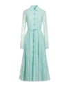 Georges Hobeika Woman Midi Dress Turquoise Size 00 Acetate, Viscose In Blue