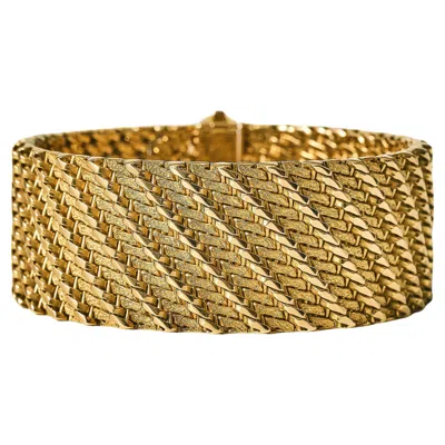 Pre-owned Georges L'enfant 18k Yellow Gold Guilloché Bracelet, Paris Circa 1970
