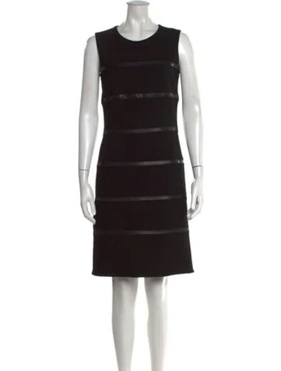 Pre-owned Georges Rech Crew Neck Knee-length Dress In Black
