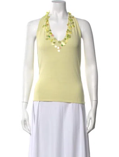 Pre-owned Georges Rech Halterneck Sleeveless Top In Yellow