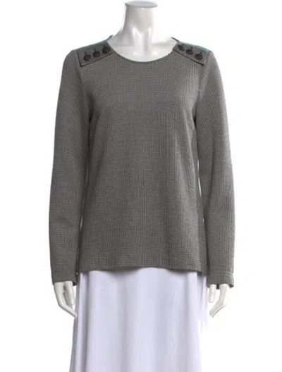 Pre-owned Georges Rech Houndstooth Print Crew Neck Top In Multi