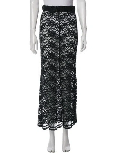 Pre-owned Georges Rech Lace Pattern Midi Length Skirt In Black