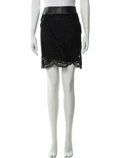 Pre-owned Georges Rech Lace Pattern Mini Skirt In Black
