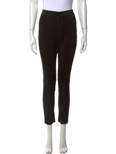 Pre-owned Georges Rech Leather Straight Leg Pants In Black